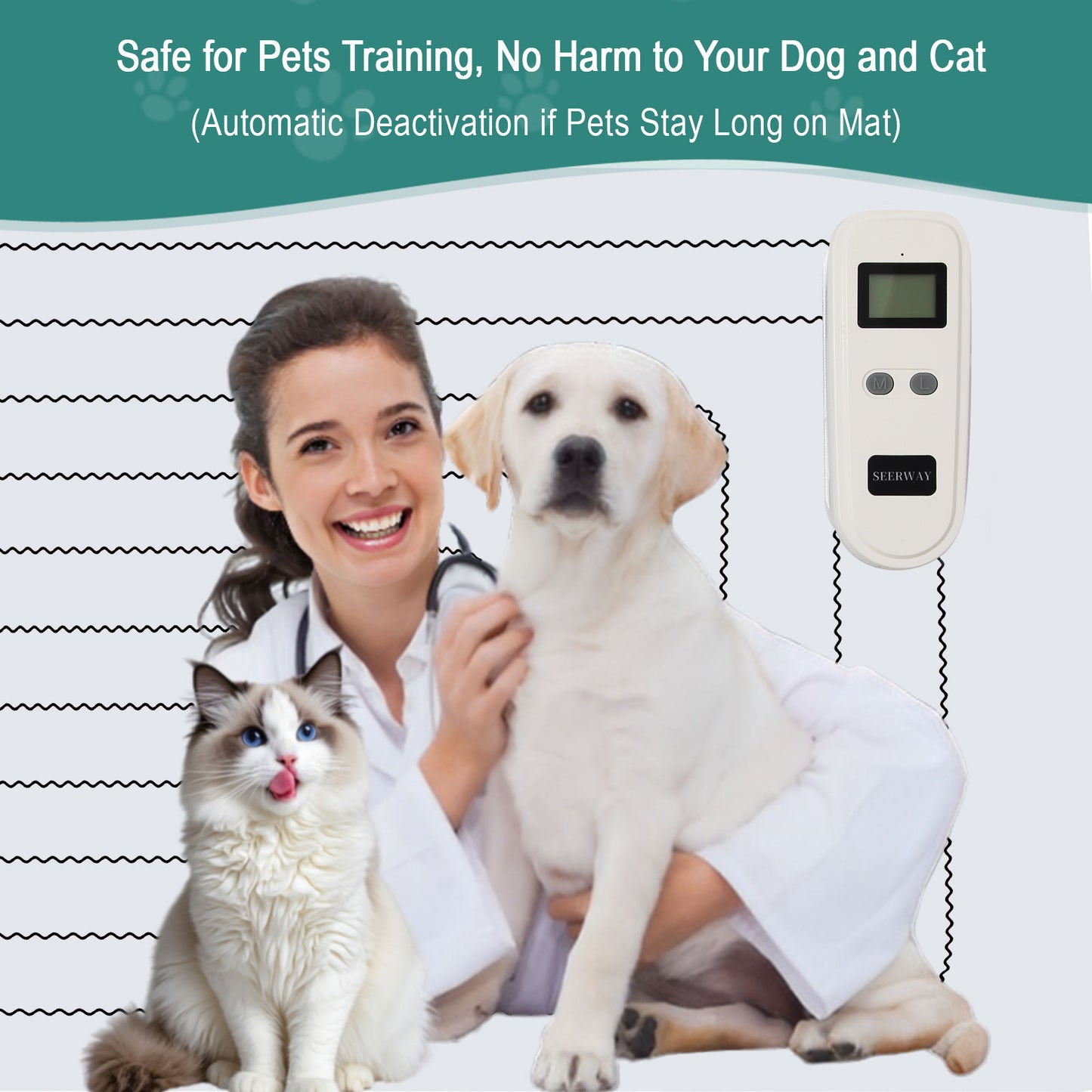 2 Rechargeable Pet Shock Mats Same Size, Cat Repellent Pad, Cat Deterrent Mat, Electric Training Mat Keeps Dogs and Cats Off Sofa, Couch, Bed and Countertop (22"x14")