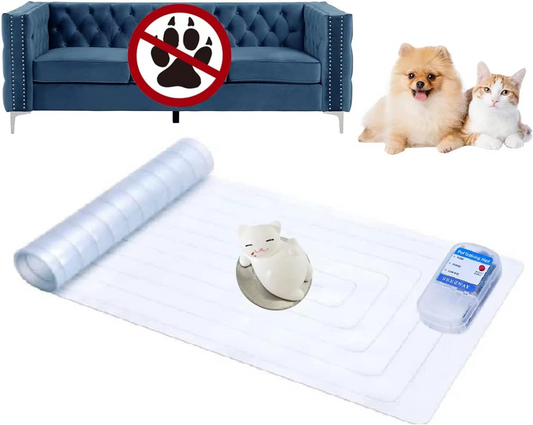 SEERWAY Scat Pet Shock Mat with Tester, Shock Pads for Dogs and Cats Training Indoor, Electric Repellent  Mat Keeps Pets Off Couch, Sofa, Counter Top, 3 Training Modes, Battery Operated