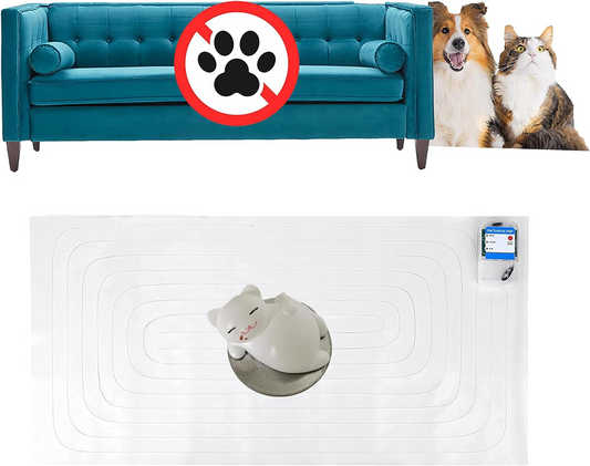 SEERWAY Scat Pet Shock Mat with Tester, Shock Pads for Dogs and Cats Training Indoor, Electric Repellent Mat Keeps Pets Off Couch, Sofa, Counter Top, 3 Training Modes, Battery Operated
