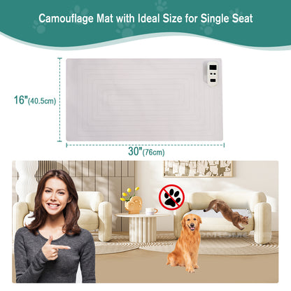SEERWAY Rechargeable Pet Shock Mat, Cat Repellent Pad, Cat Deterrent Mat, Electric Training Mat Keeps Dogs and Cats Off Sofa, Couch, Bed and Countertop, 3 Training Modes with 3 Intensity (30"x16")