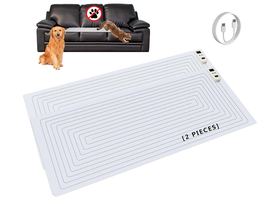 SEERWAY 2 Rechargeable Pet Shock Mats Same Size, Cat Repellent Pad, Cat Deterrent Mat, Electric Training Mat Keeps Dogs and Cats Off Sofa, Couch, Bed and Countertop (48"x20")