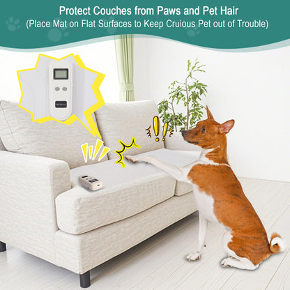 SEERWAY Rechargeable Pet Shock Mat, Cat Repellent Pad, Cat Deterrent Mat, Electric Training Mat Keeps Dogs and Cats Off Sofa, Couch, Bed and Countertop, 3 Training Modes with 3 Intensity (30"x16")