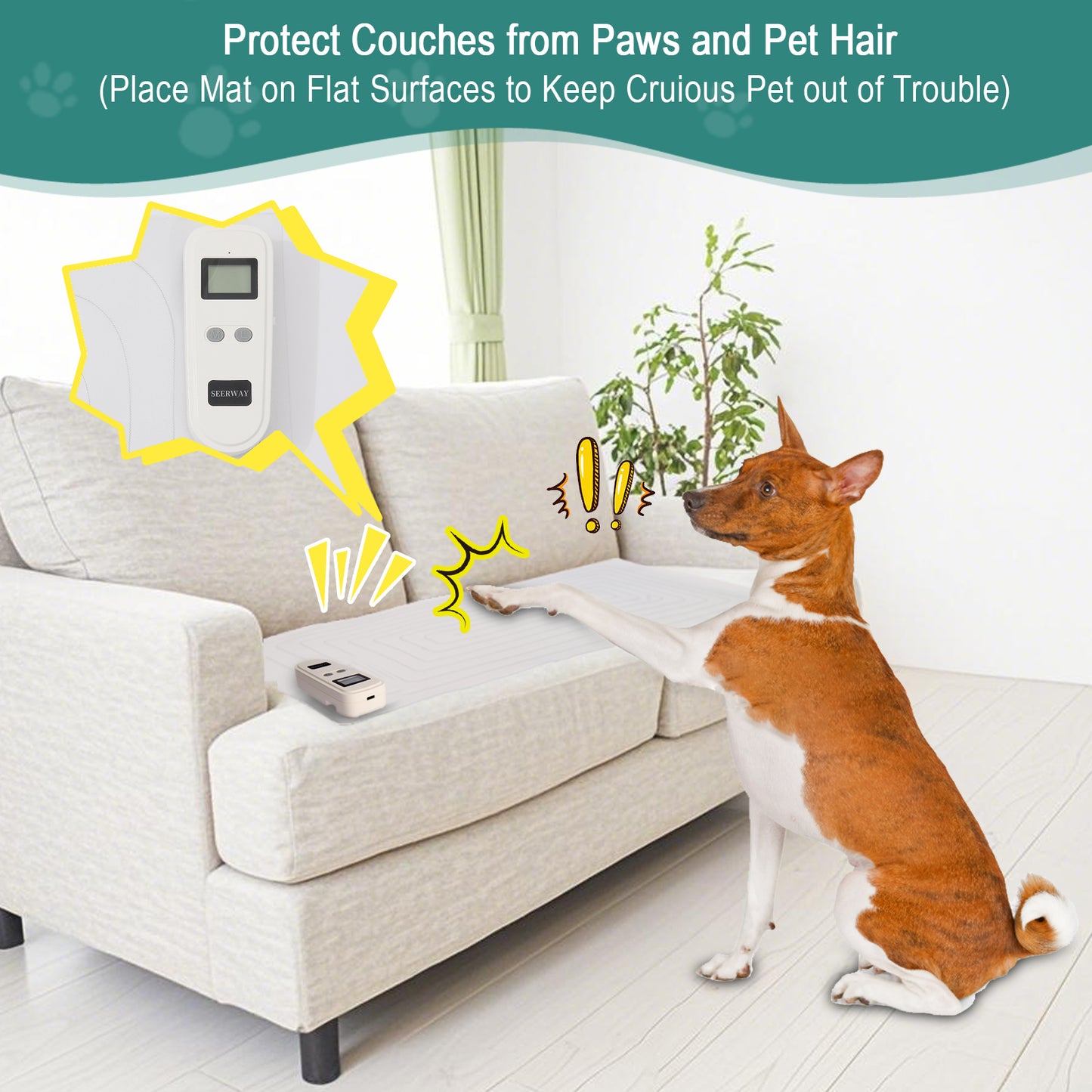 2 Rechargeable Pet Shock Mats Same Size, Cat Repellent Pad, Cat Deterrent Mat, Electric Training Mat Keeps Dogs and Cats Off Sofa, Couch, Bed and Countertop (22"x14")