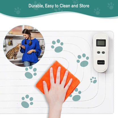 SEERWAY Rechargeable Pet Shock Mat, Cat Repellent Pad, Cat Deterrent Mat, Electric Training Mat Keeps Dogs and Cats Off Sofa, Couch, Bed and Countertop, 3 Training Modes with 3 Intensity (30"x16")