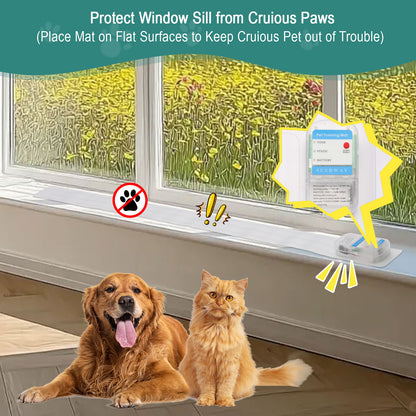 SEERWAY Scat Pet Shock Mat Indoor, Safe Shock Training Pads for Dogs and Cats, Electric Repellent Mat Keeps Pets Off windowsill and Narrow Area, 3 Training Modes, 46"x 3" Strip, Battery Operated
