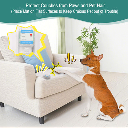 SEERWAY Scat Pet Shock Mat 2 Pieces with Tester, Shock Pad for Dog and Cat Training Indoor, Electric Repellent Mat Keeps Pet Off Couch, Sofa, Countertop, 3 Modes, 2 Pieces Same Size, Battery Operated，22"x 14"