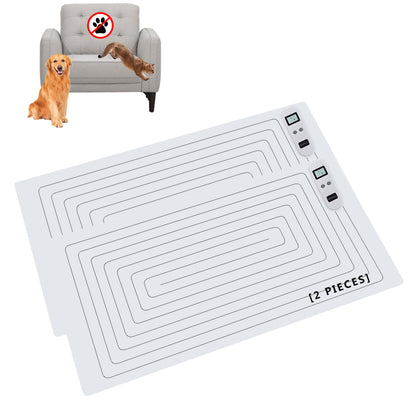 2 Rechargeable Pet Shock Mats Same Size, Cat Repellent Pad, Cat Deterrent Mat, Electric Training Mat Keeps Dogs and Cats Off Sofa, Couch, Bed and Countertop (30"x16")