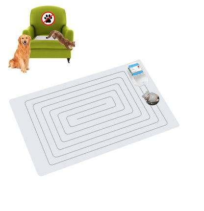 SEERWAY Scat Pet Shock Mat with Tester, Shock Pads for Dogs and Cats Training Indoor, Electric Repellent Mat Keeps Pets Off Couch, Sofa, Counter Top, 3 Training Modes, Battery Operated,22"x 14"