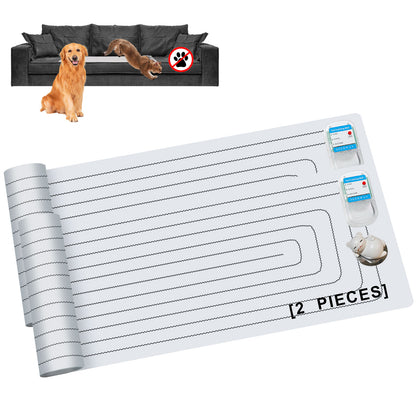 SEERWAY Scat Pet Shock Mat 2 Pieces with Tester, Shock Pad for Dog and Cat Training Indoor, Electric Repellent Mat Keeps Pet Off Couch, Sofa, Countertop, 3 Modes, 2 Pieces Same Size, Battery Operated，60"x 12"